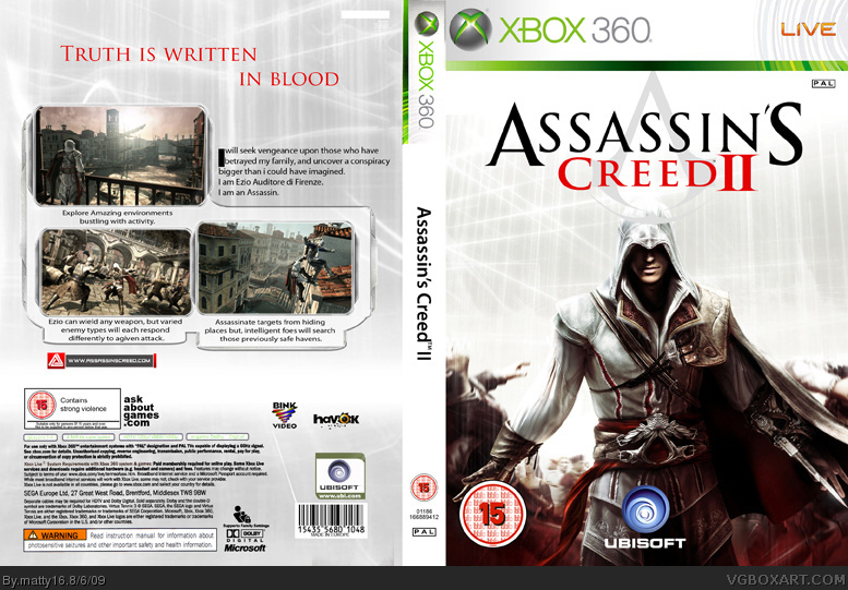 Assassin S Creed Ii Xbox 360 Box Art Cover By Matty16